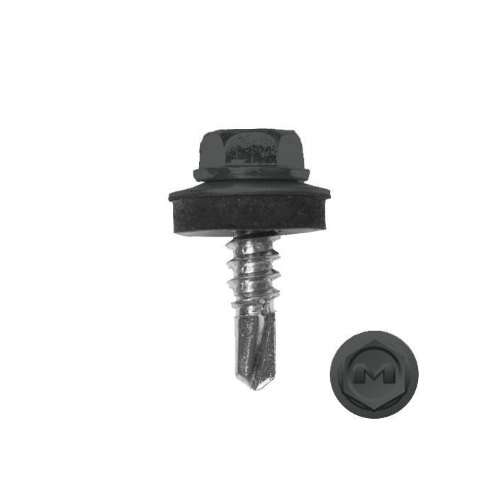 Саморез по металлу Daxmer 5,5х19 (250шт) сверло №3 RAL 7043