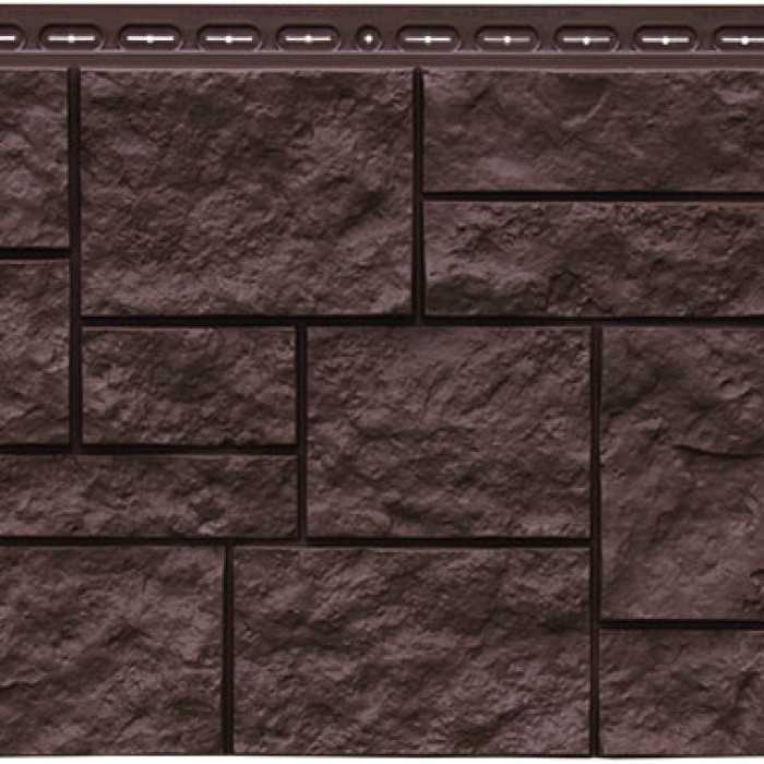 Фасадная панель Grand Line Дикий камень Стандарт Коричневый